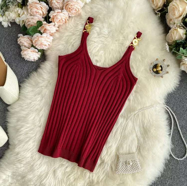 Blusa de Alcinha em Malha Decote V