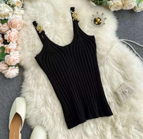 Blusa de Alcinha em Malha Decote V