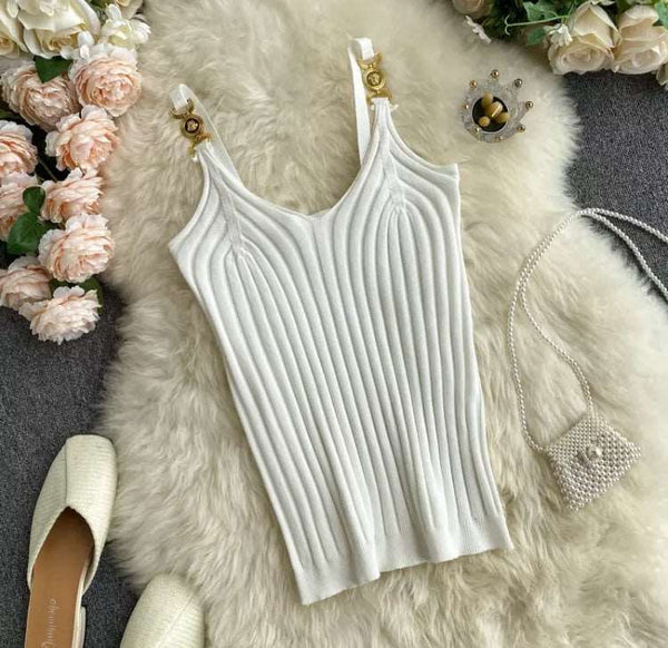 Blusa de Alcinha em Malha Decote V