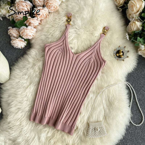 Blusa de Alcinha em Malha Decote V