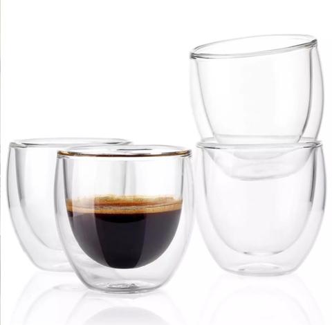 Kit 2 Copos Com Vidro Duplo 250 ML