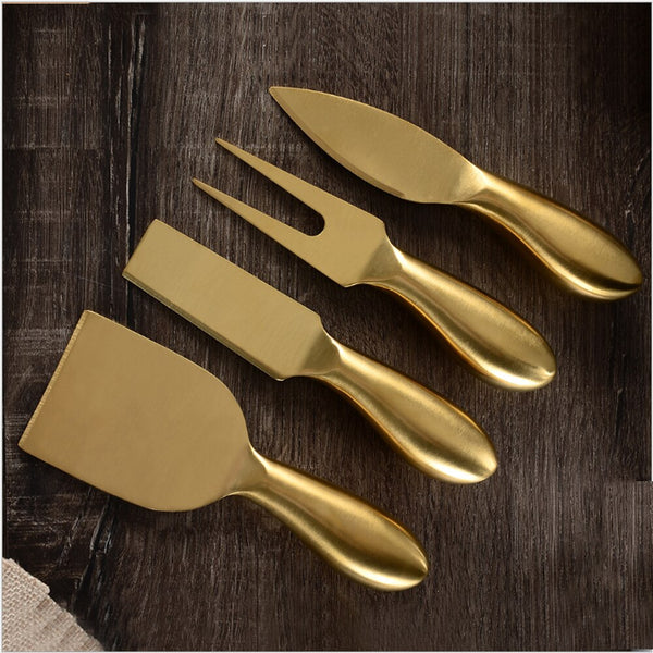 Kit 4 Facas Para Servir Queijo Aço Inox