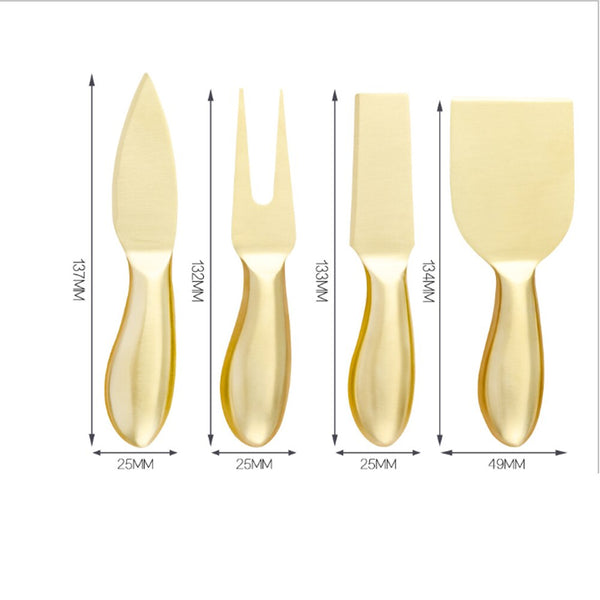 Kit 4 Facas Para Servir Queijo Aço Inox