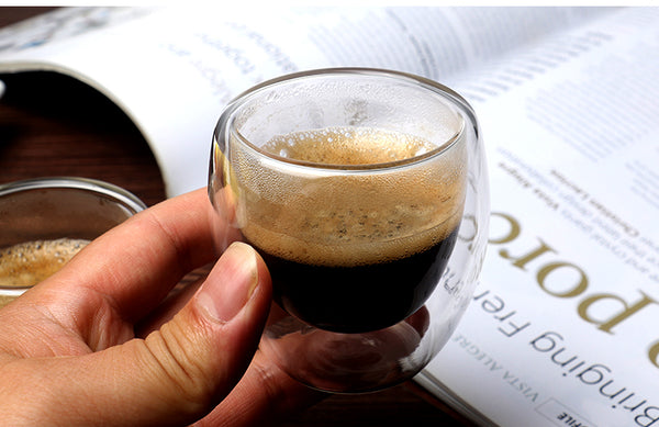 Kit 2 Copos Com Vidro Duplo 250 ML