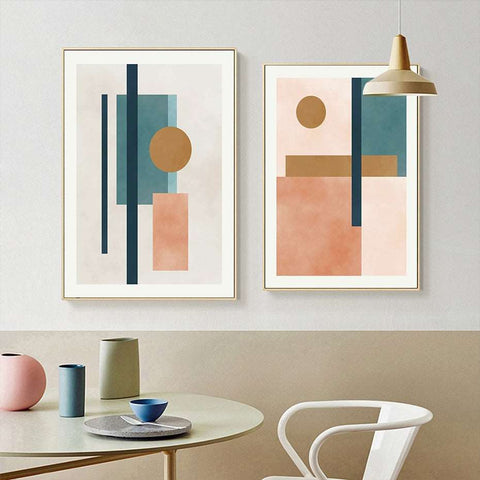 Abstrato Moderno Geométrico Pintura em Folha