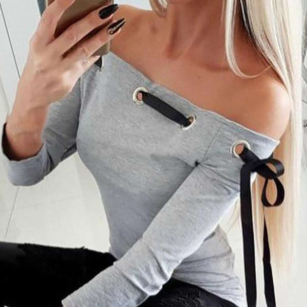 Blusa Manga Longa Ombro a Ombro