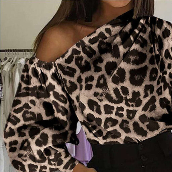 Blusa Solta Manga Única Bufante Animal Print Onça