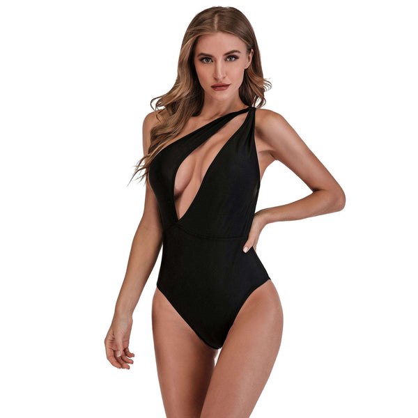 Body Ombro Único com Decote V Profundo