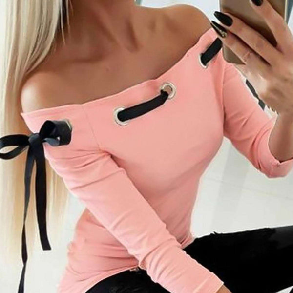 Blusa Manga Longa Ombro a Ombro