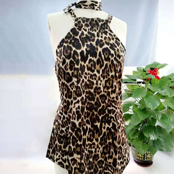 Blusa Alongada sem Mangas Animal Print Onça