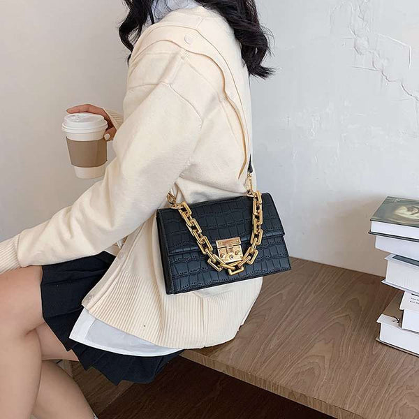 Bolsa Pequena de Couro com Dupla Alça