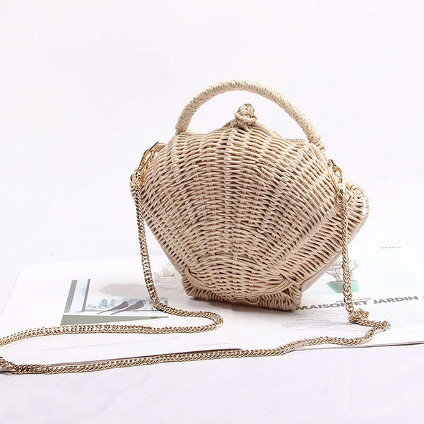 Bolsa Pequena de Ombro Artesanal Concha Praia