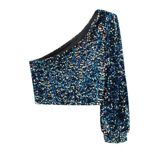 Blusa de Paetê Manga Longa Única