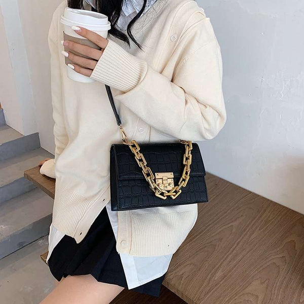 Bolsa Pequena de Couro com Dupla Alça