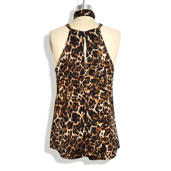 Blusa Alongada sem Mangas Animal Print Onça