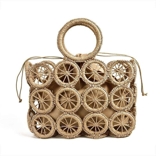 Bolsa Grande de Mão Artesanal Envelope de Palha Praia