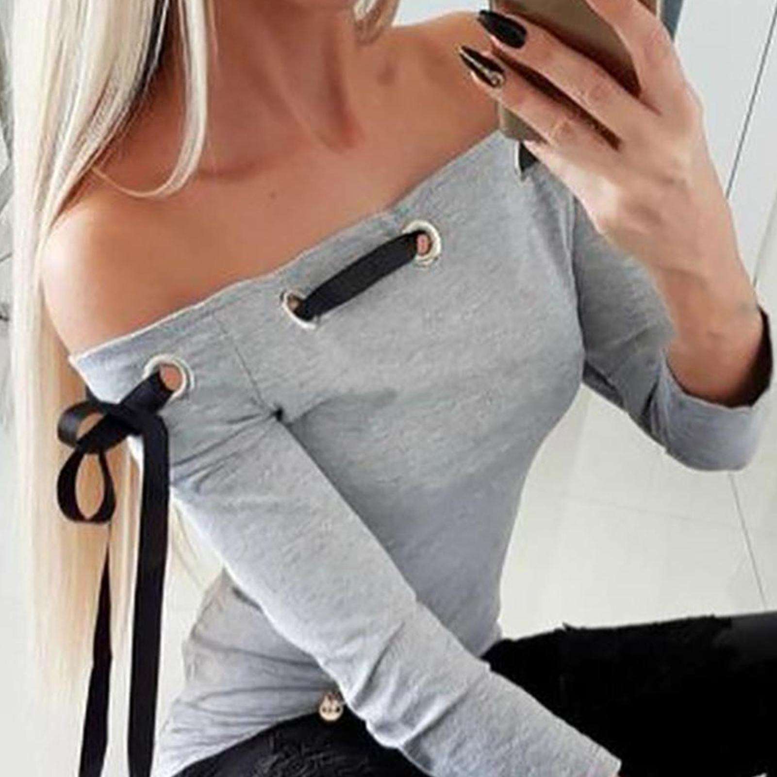Blusa Manga Longa Ombro a Ombro