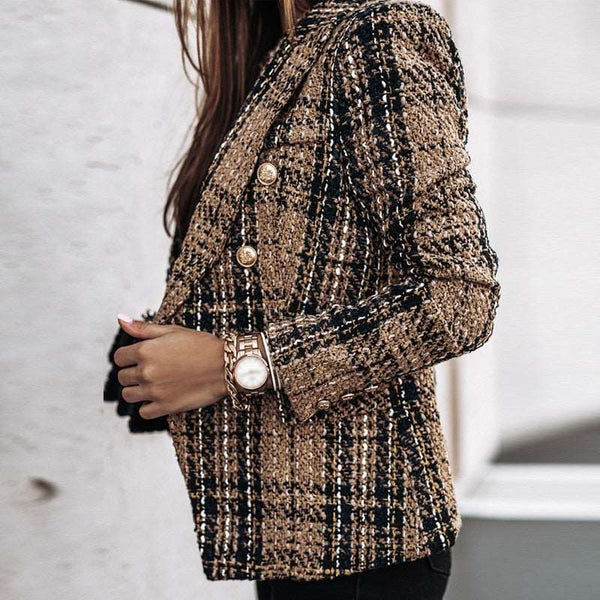 Blazer Impresso Xadrez com Botões