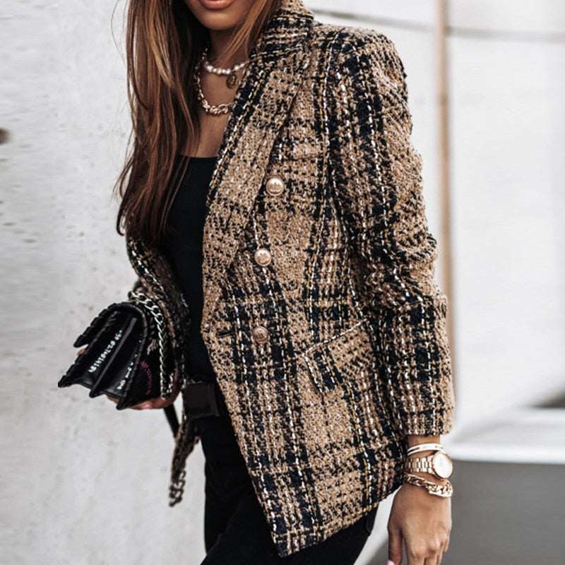 Blazer Impresso Xadrez com Botões