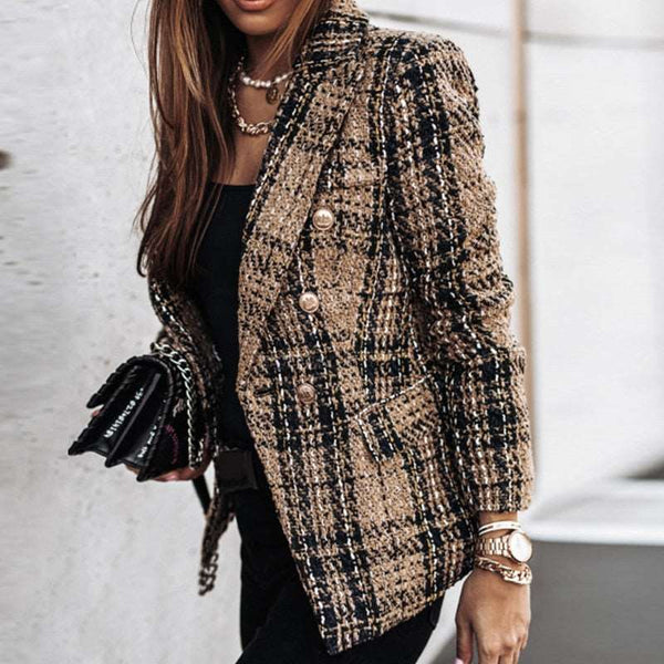 Blazer Impresso Xadrez com Botões