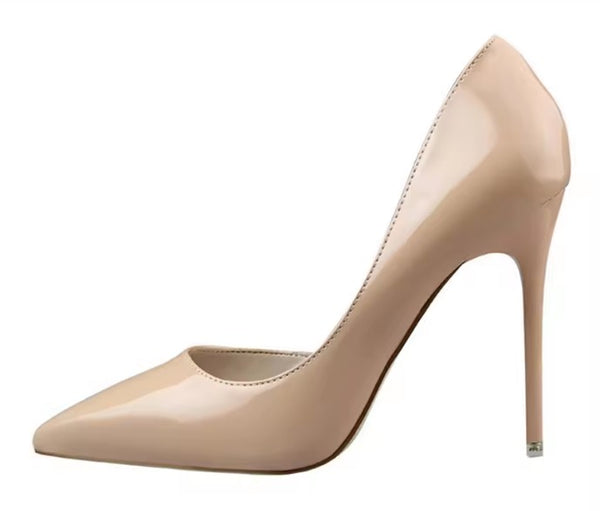 Scarpin Verniz Salto Alto Fino com Abertura Lateral