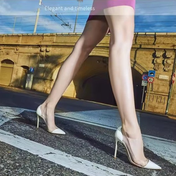 Scarpin Vinil Transparente Salto Alto Fino 8cm e 10cm