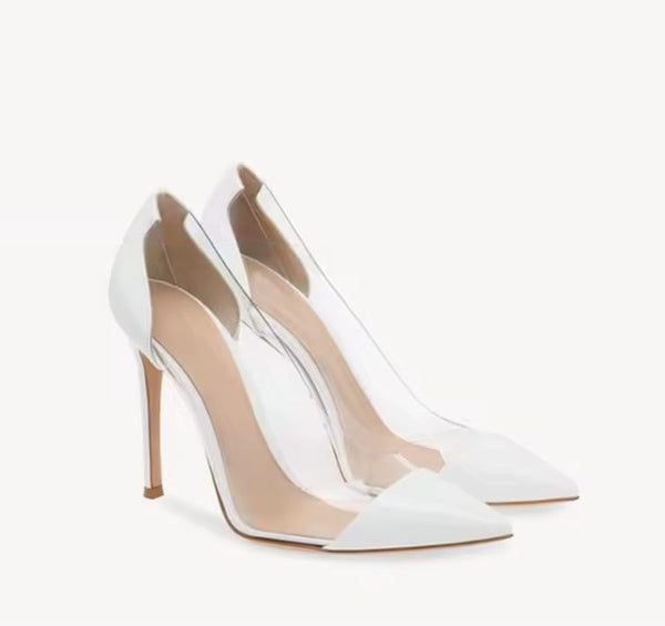 Scarpin Vinil Transparente Salto Alto Fino 8cm e 10cm