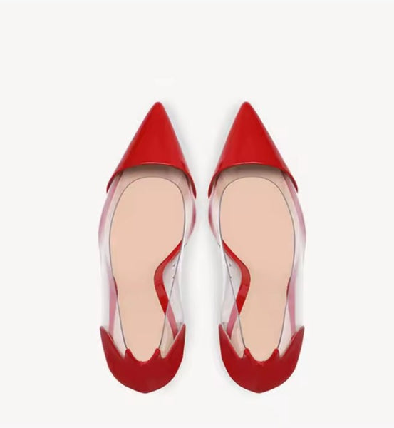 Scarpin Vinil Transparente Salto Alto Fino 8cm e 10cm