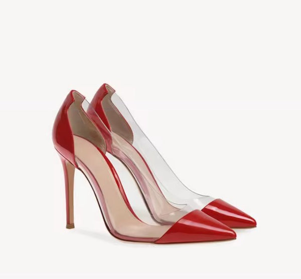 Scarpin Vinil Transparente Salto Alto Fino 8cm e 10cm