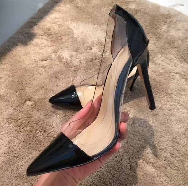 Scarpin Vinil Transparente Salto Alto Fino 8cm e 10cm