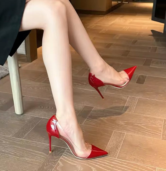 Scarpin Vinil Transparente Salto Alto Fino 8cm e 10cm