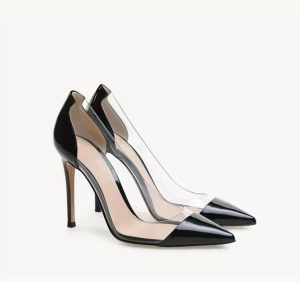 Scarpin Vinil Transparente Salto Alto Fino 8cm e 10cm