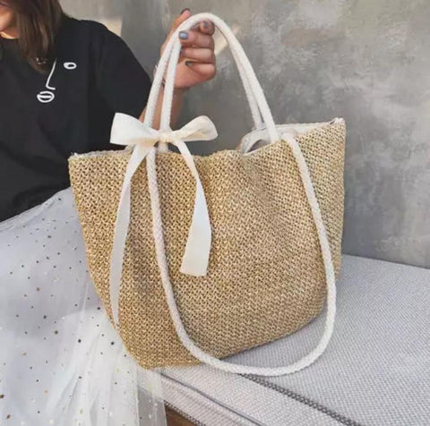 Large Straw Beach Shoulder Bag