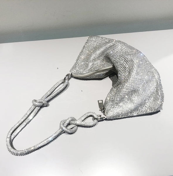 Bolsa de Ombro com Cristais Brilhante