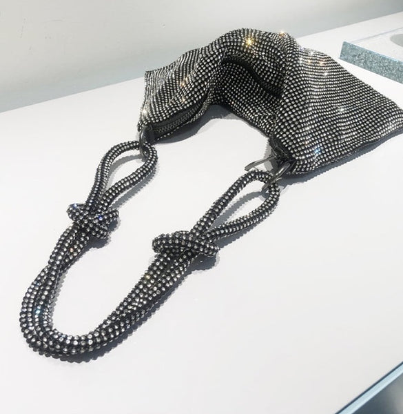 Bolsa de Ombro com Cristais Brilhante