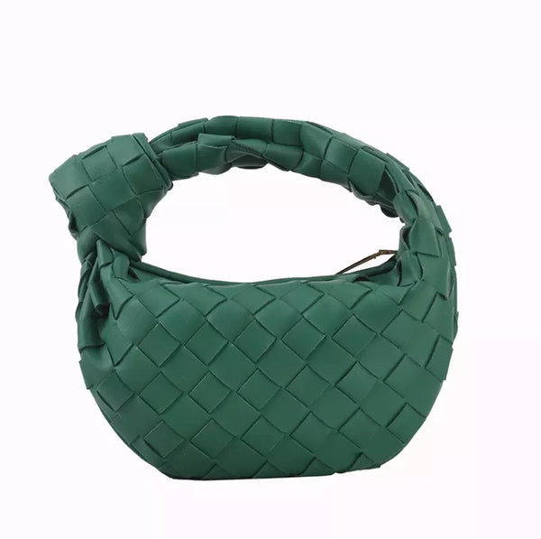 Bolsa Pequena de Mão Artesanal em Couro com Nó