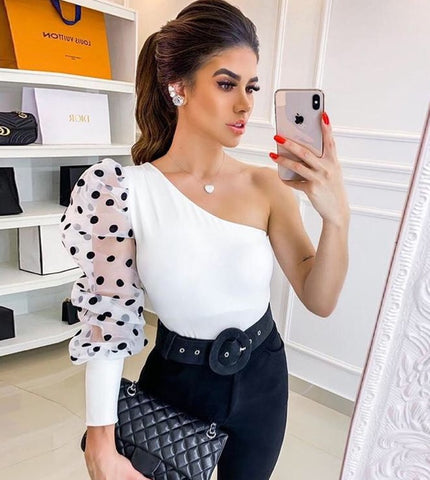 Blusa Manga Única de Poá