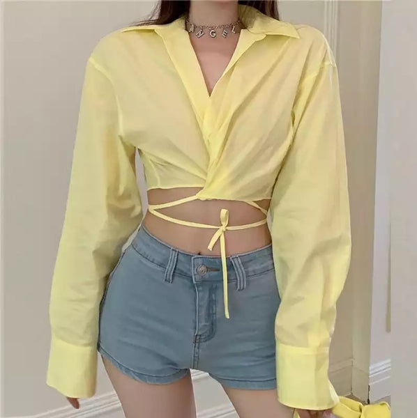 Camisa Cropped com Amarração