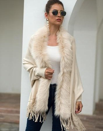 Wool Cape Warm Knitted Shawl