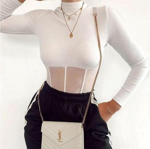 High Neck Knit Bodysuit