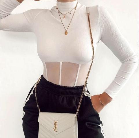 High Neck Knit Bodysuit