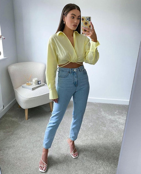 Camisa Cropped com Amarração