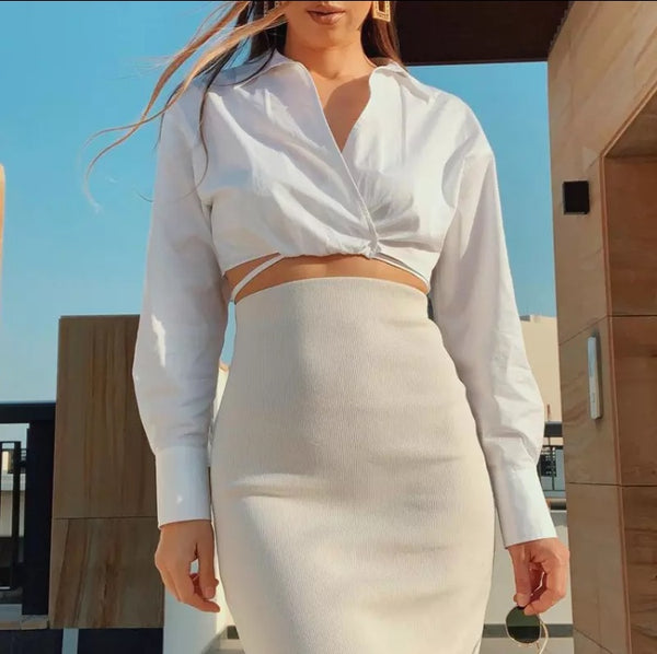 Camisa Cropped com Amarração