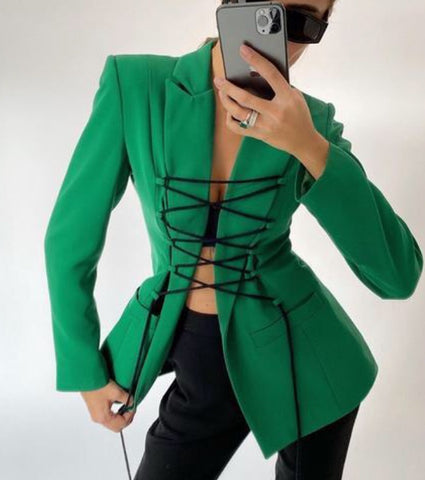 Blazer Alongado com Amarração