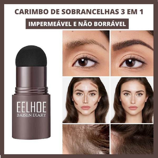 Kit Moldem Profissional para Sobrancelha com Carimbo