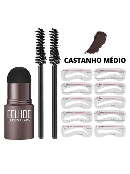 Kit Moldem Profissional para Sobrancelha com Carimbo
