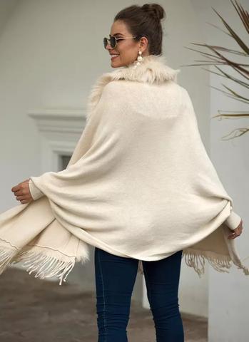 Wool Cape Warm Knitted Shawl