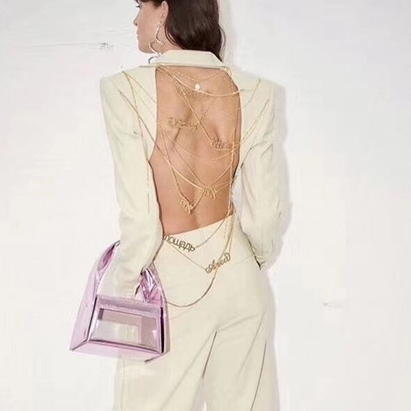 Blazer com Recorte e Correntes