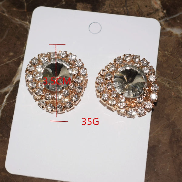 Brinco Redondo Grande com Strass