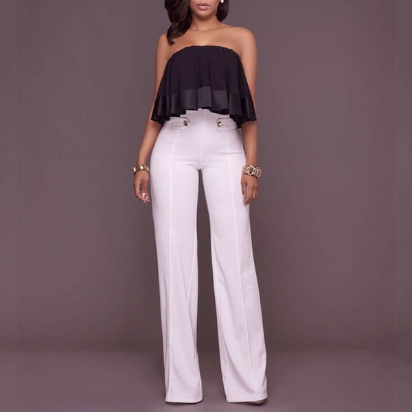 Calça Cintura Alta Pernas Largas Cotton